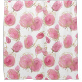 ピンクのバラ シャワーカーテン (正面)