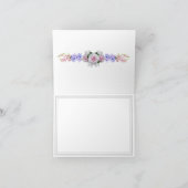 ピンクのバラ | シルバーボケージュ 結婚式の感謝 サンキューカード (内部)