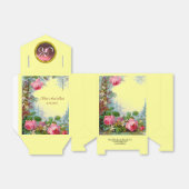 ピンクのバラ,ジャスミンの結婚宝石モノグラムイエロー フェイバーボックス (折り畳みなし)