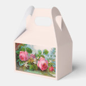 ピンクのバラ,ジャスミンの結婚宝石モノグラム フェイバーボックス (裏面サイド)