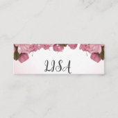 ピンクのバラ スキニー名刺 (正面)