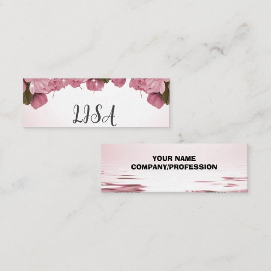 ピンクのバラ スキニー名刺 (正面/裏面)