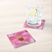 ピンクのバラ スクエアペーパーコースター (インサイチュ)