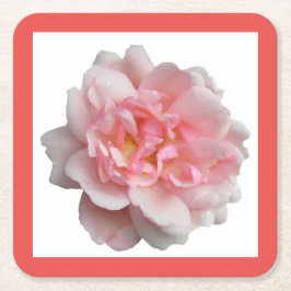 ピンクのバラ スクエアペーパーコースター