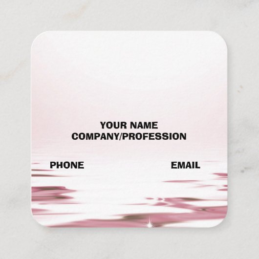 ピンクのバラ スクエア名刺 (裏面)