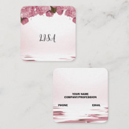 ピンクのバラ スクエア名刺