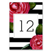 ピンクのバラ + ストライプなテーブル数 テーブルナンバー (裏面)