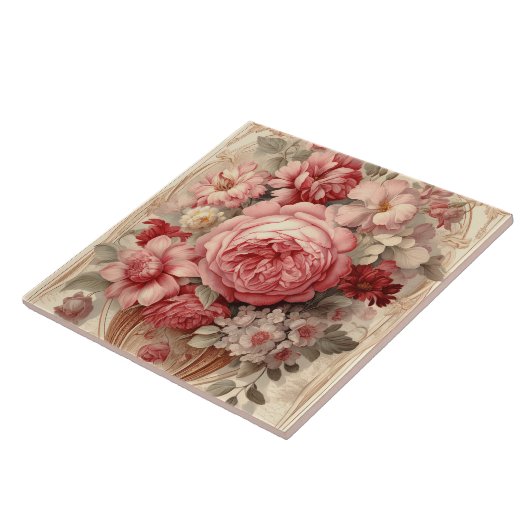 ピンクのバラ タイル (側面)