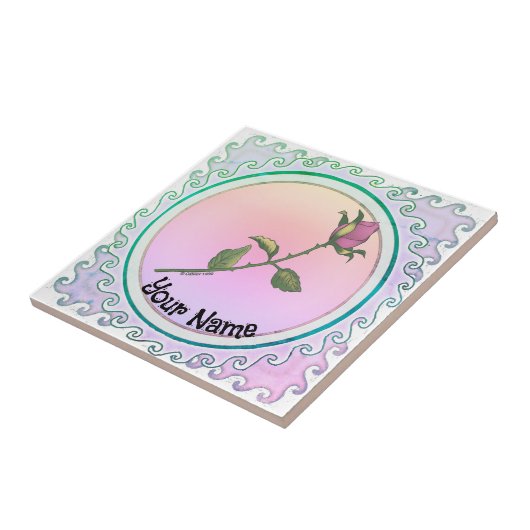 ピンクのバラ タイル (側面)