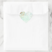 ピンクのバラ&タッセル ハートシール (バッグ)