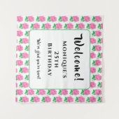 ピンクのバラ タペストリー (正面(横))