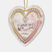 ピンクのバラ |ダイヤモンド80誕生日記念 セラミックオーナメント (左)