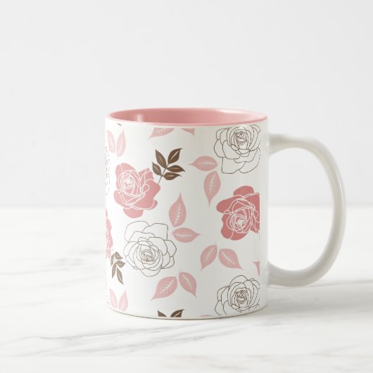 ピンクのバラ ツートーンマグカップ (右)