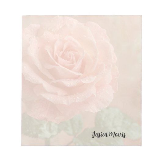 ピンクのバラ ノートパッド (正面)