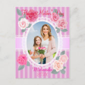 ピンクのバラ ハッピーマザーズデー ポストカード (正面)