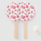 ピンクのバラ ハンドファン (正面&裏面)