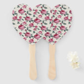 ピンクのバラ ハンドファン (正面&裏面)