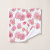 ピンクのバラ バスタオルセット (ウォッシュタオル)