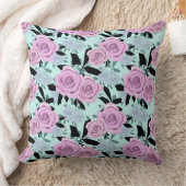 ピンクのバラ,バラ,ターコイズの背景 クッション (ブランケット)