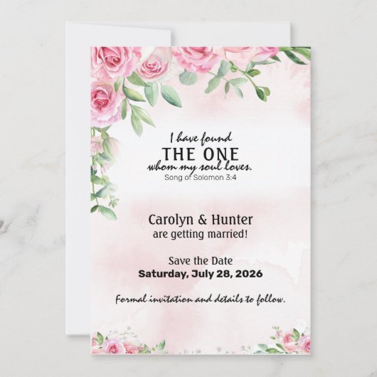 ピンクのバラ&バース セーブザデート (正面)