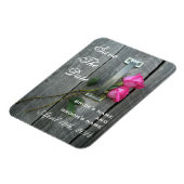 ピンクのバラ&バーンウッド日付磁石を保存 マグネット (左側)