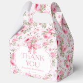 ピンクのバラ ピンクのボウ ブライダルシャワー サンクス フェイバーボックス (正面)