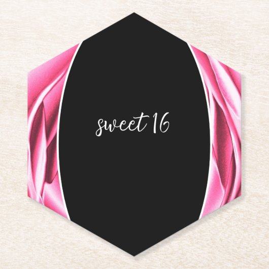 ピンクのバラ ピンクの紙コースター ペーパーコースター (正面)