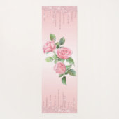 ピンクのバラ、ピンクの背景とピンクのグリッター ヨガマット (裏面)