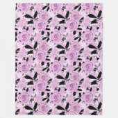 ピンクのバラ フリースブランケット (正面)