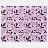 ピンクのバラ フリースブランケット (正面(横))