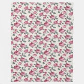 ピンクのバラ フリースブランケット (正面)