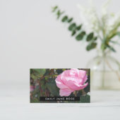 ピンクのバラ、フローラル 名刺 (スタンド正面)