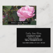 ピンクのバラ、フローラル 名刺 (正面/裏面)