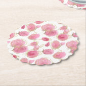 ピンクのバラ ペーパーコースター (アングル)
