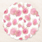 ピンクのバラ ペーパーコースター (正面)
