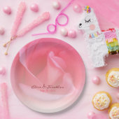 ピンクのバラ ペーパープレート (パーティー)