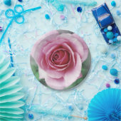 ピンクのバラ ペーパープレート (パーティー)