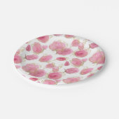 ピンクのバラ ペーパープレート (アングル)