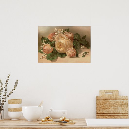 ピンクのバラ ポスター (キッチン)