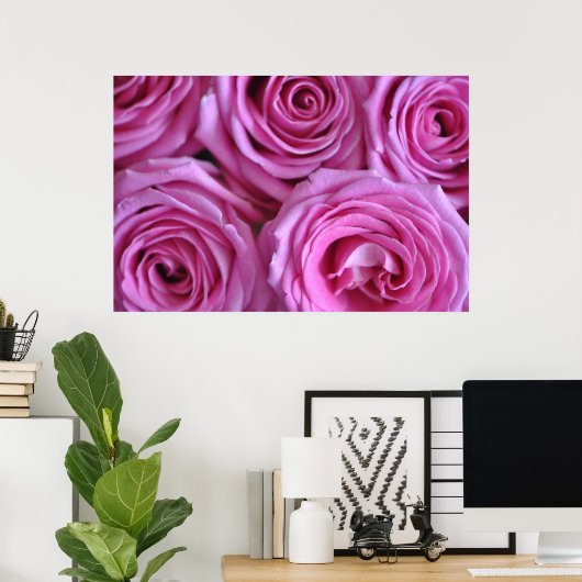 ピンクのバラ ポスター (ホームオフィス)