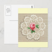 ピンクのバラ ポストカード (正面/裏面)