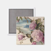 ピンクのバラ マグネット (正面/裏面)