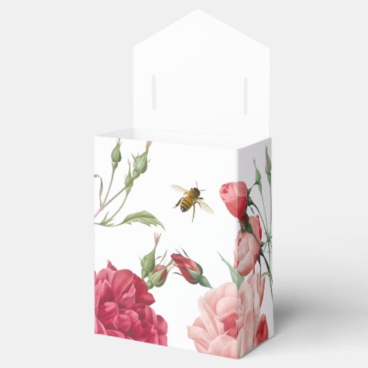 ピンクのバラ&ミツバチのアピールギフトボックス フェイバーボックス (オープン)