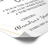 ピンクのバラ ミモザバー ブライダルシャワーサイン ポスター (角)