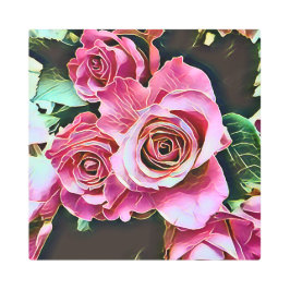 ピンクのバラ メタルプリント