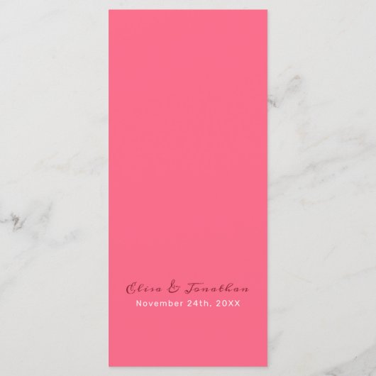 ピンクのバラ メニュー (裏面)