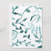 ピンクのバラ、ユーカリの冬の結婚式招待状 招待状 (裏面)