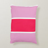 ピンクのバラ、ライン赤と白装飾用クッション アクセントクッション (裏面(縦))