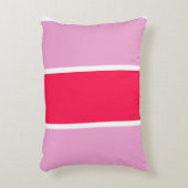 ピンクのバラ、ライン赤と白装飾用クッション アクセントクッション (正面(垂直))