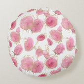 ピンクのバラ ラウンドクッション (裏面)
